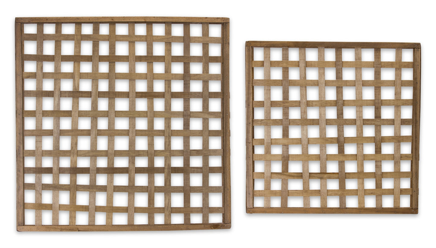 Natural Woven Wood Wall Hanging (Set of 4)