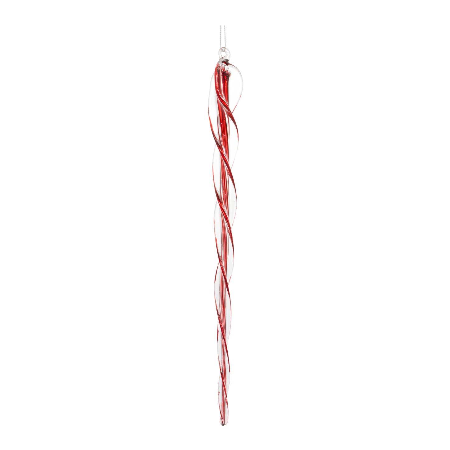 Spiral Glass Icicle Drop Ornament (Set of 6)