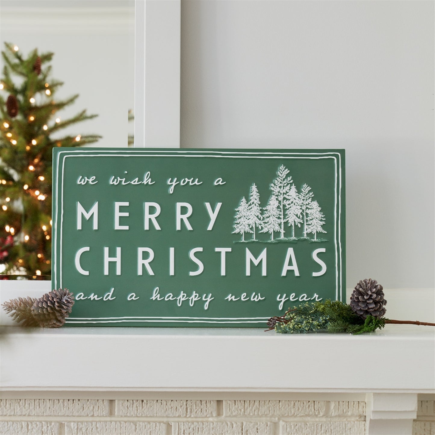 Rustic Metal Merry Christmas Sentimet Sign 24"L