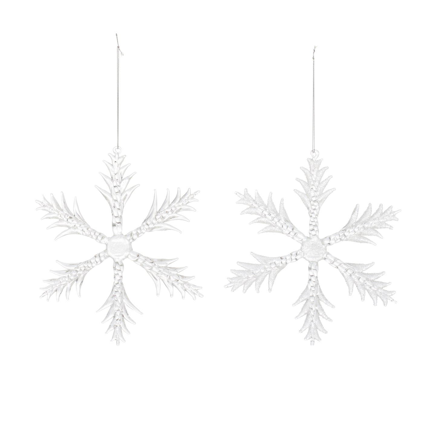 Clear Glass Mini Snowflake Tree Ornament (Set of 6)