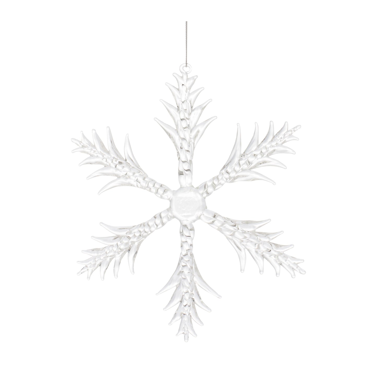 Clear Glass Mini Snowflake Tree Ornament (Set of 6)