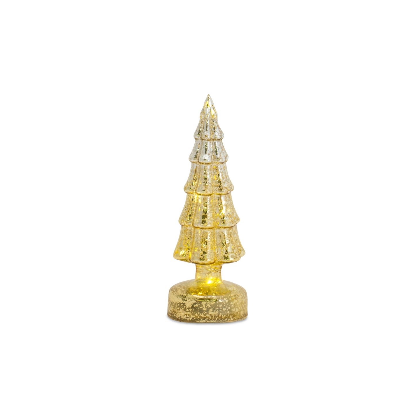 LED Lighted Mercury Glass Holiday Tree Décor (Set of 3)