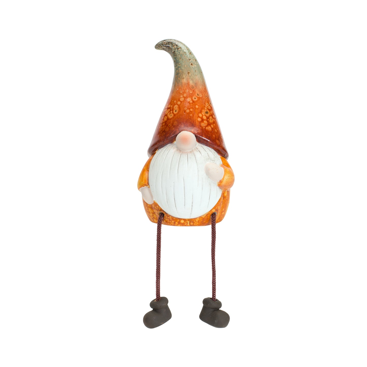 Terra Cotta Pumpkin Gnome with Dangle Legs (Set of 2)