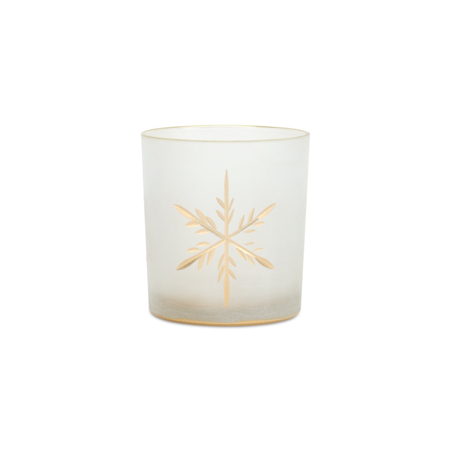 White Frosted Glass Snowflake Votive Candle Holder (Set of 3)