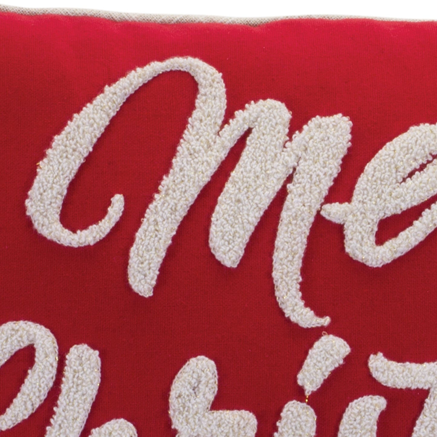 Red Merry Christmas Throw Pillow 19"L