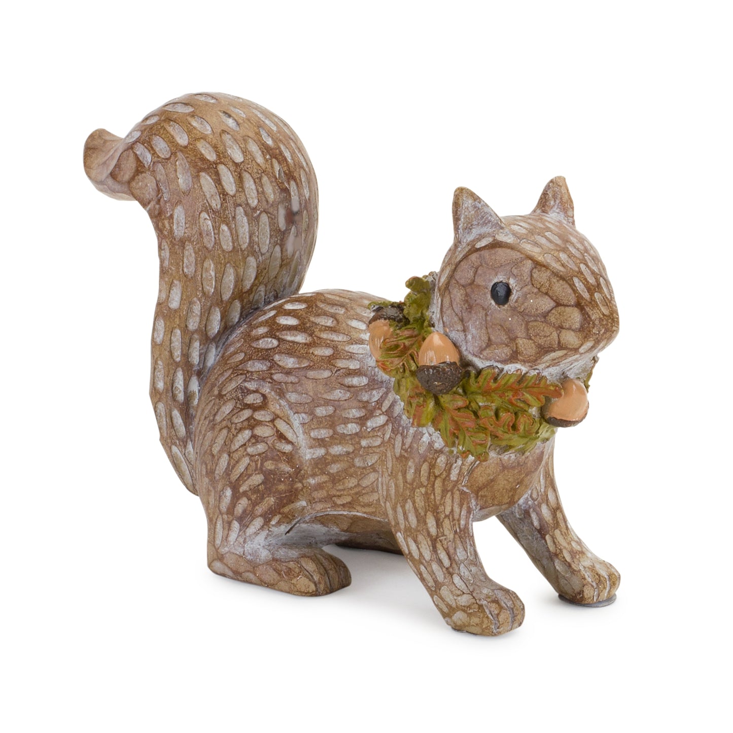 Harvest Squirrel Figurine with Acorn Wreath Accent (Set of 2)