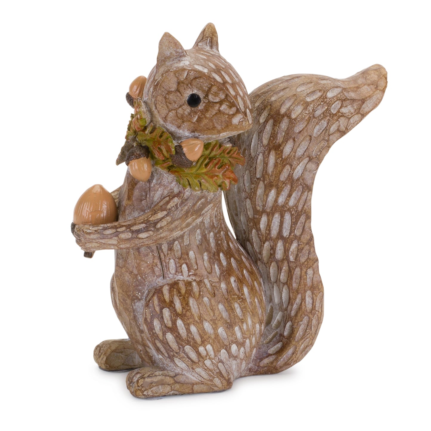 Harvest Squirrel Figurine with Acorn Wreath Accent (Set of 2)