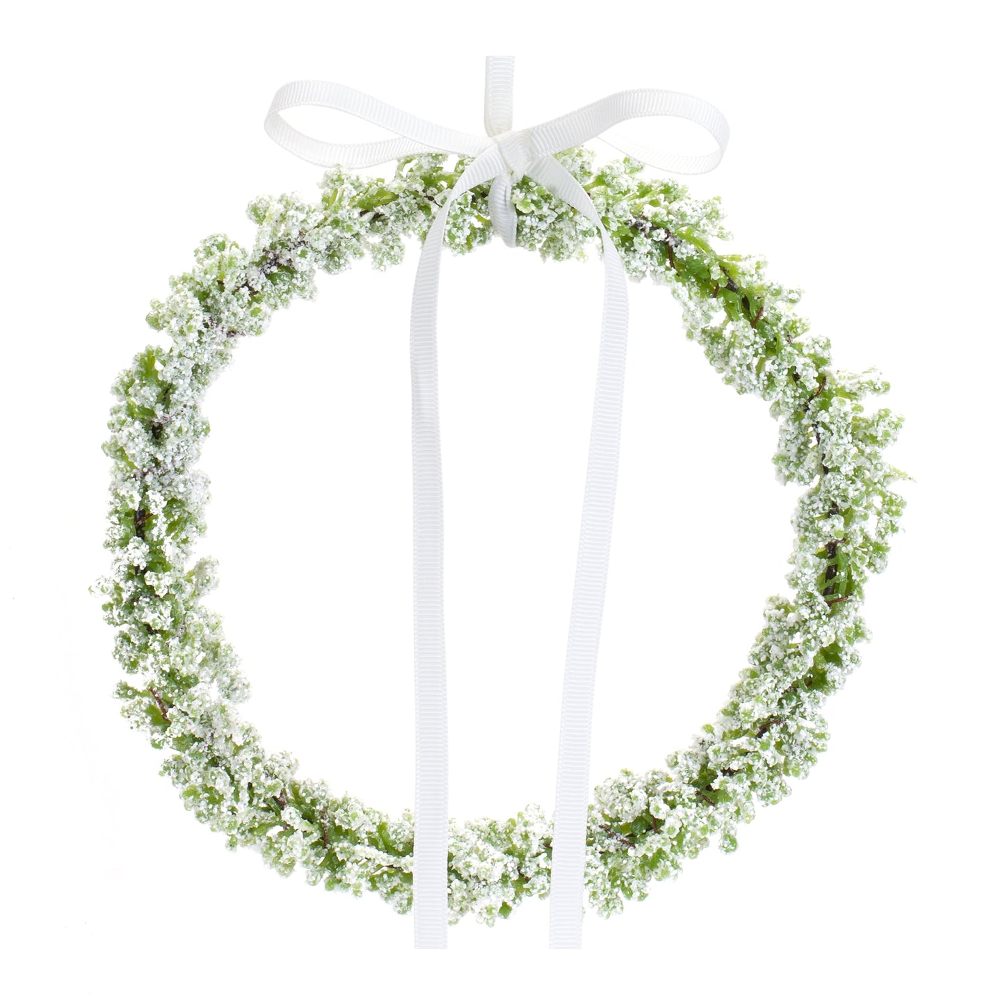 Frosted Winter Mini Leaf Wreath with Ribbon Tie Accent (Set of 6)