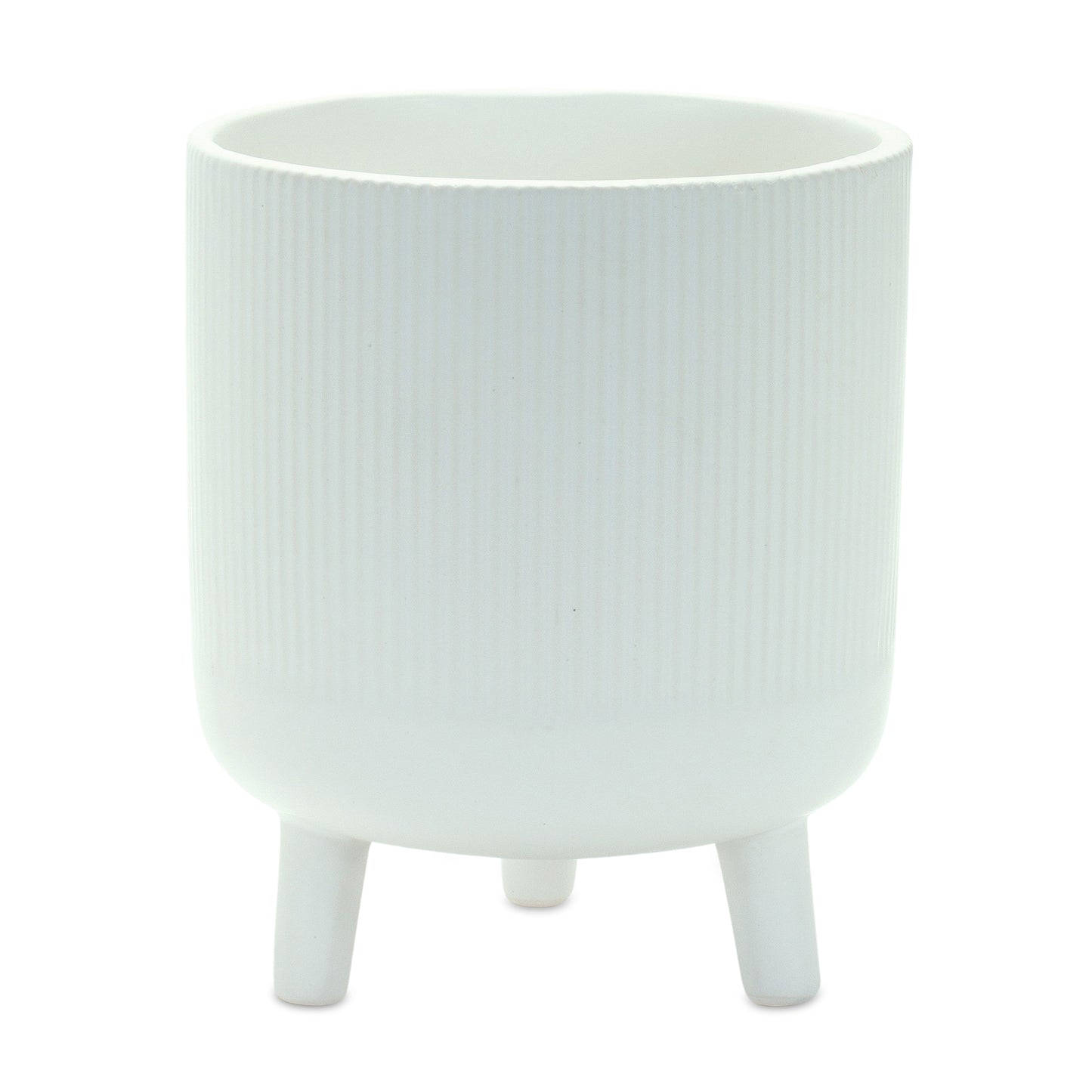 Ribbed Stone Footed Planter (Set of 2)