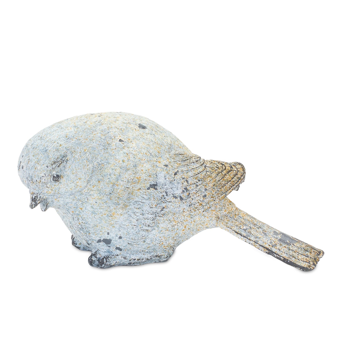 Weathered Stone Bird Figurine with Distressed Finish (Set of 4)