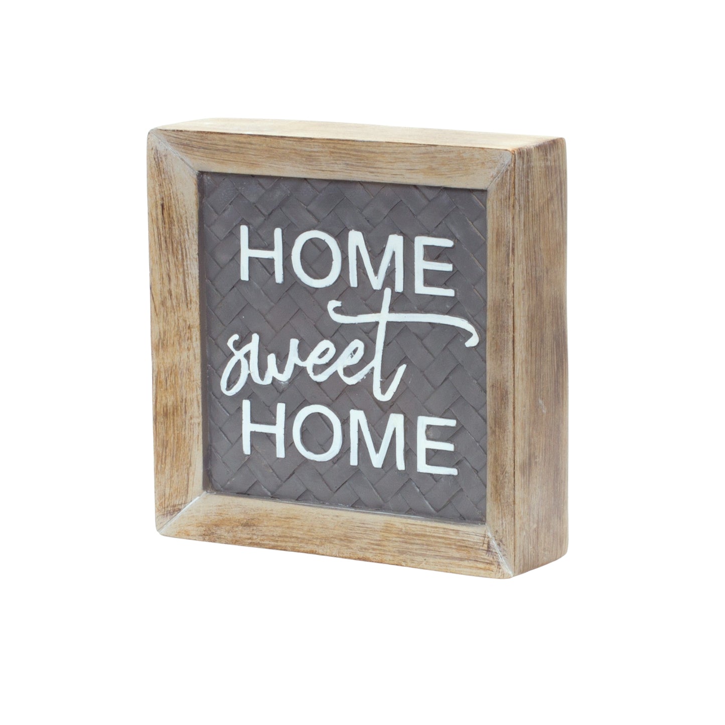 Home Sentiment Block Sign with Wood Grain Design (Set of 2)