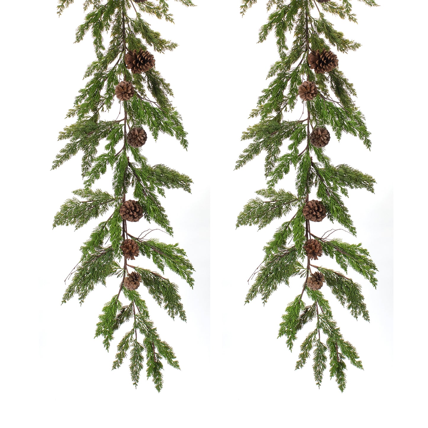 Winter Pine Garland with Pinecone Accents (Set of 2)