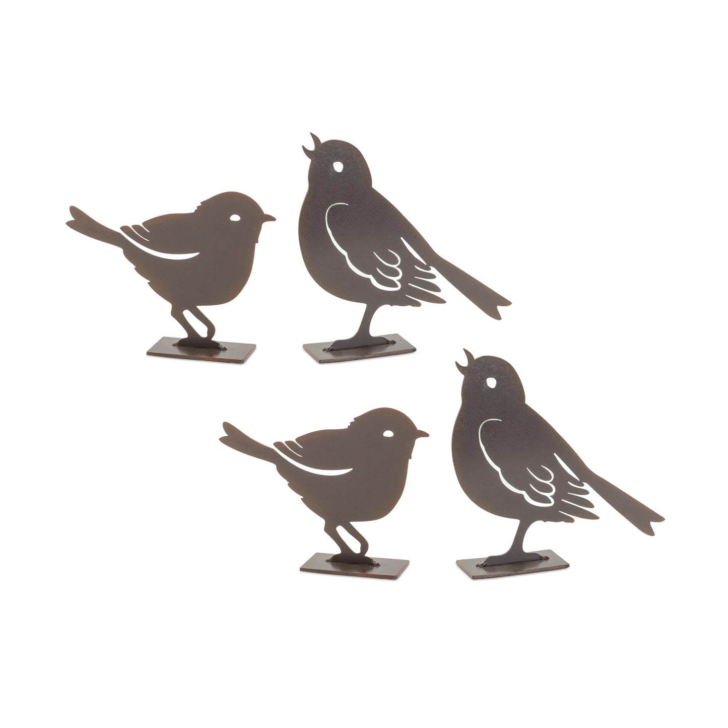 Metal Cut Out Bird Figurine (Set of 2)