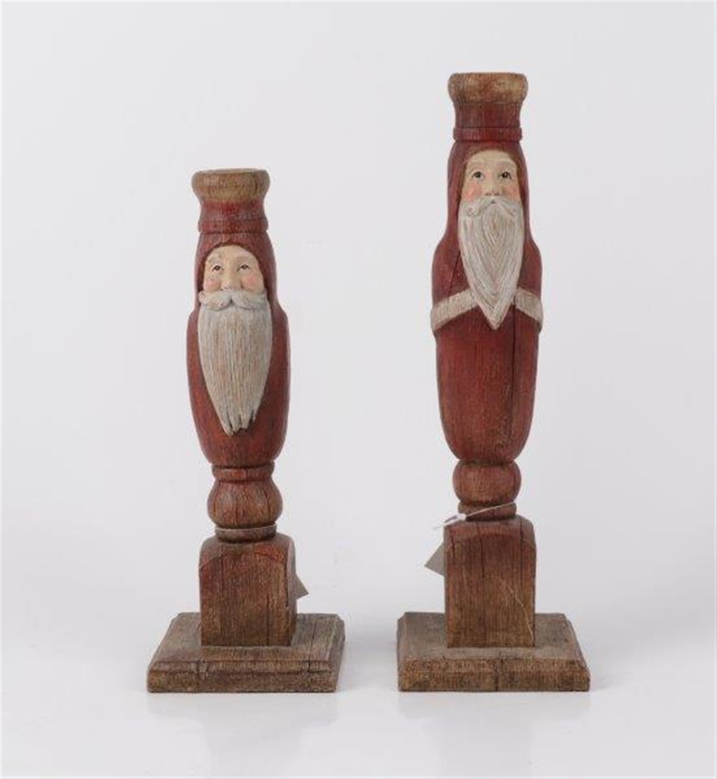 Rustic Santa Candle Holder (Set of 2)