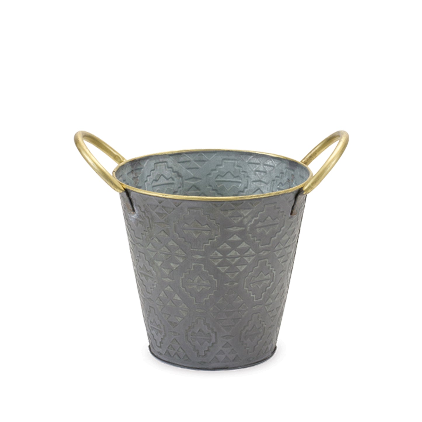 Metal Aztec Pail Planter (Set of 3)