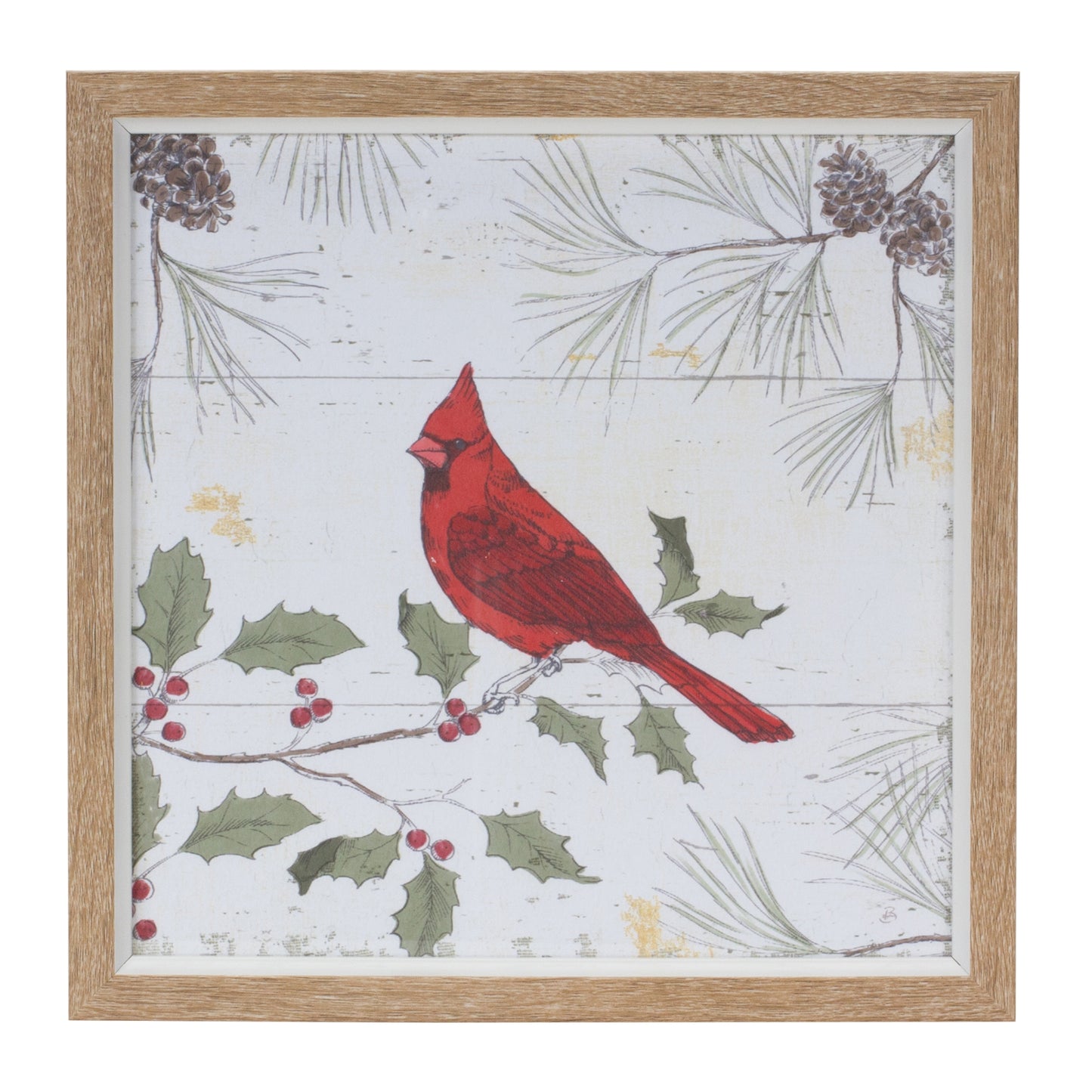 Framed Deer and Cardinal Bird Wall Art (Set of 2)