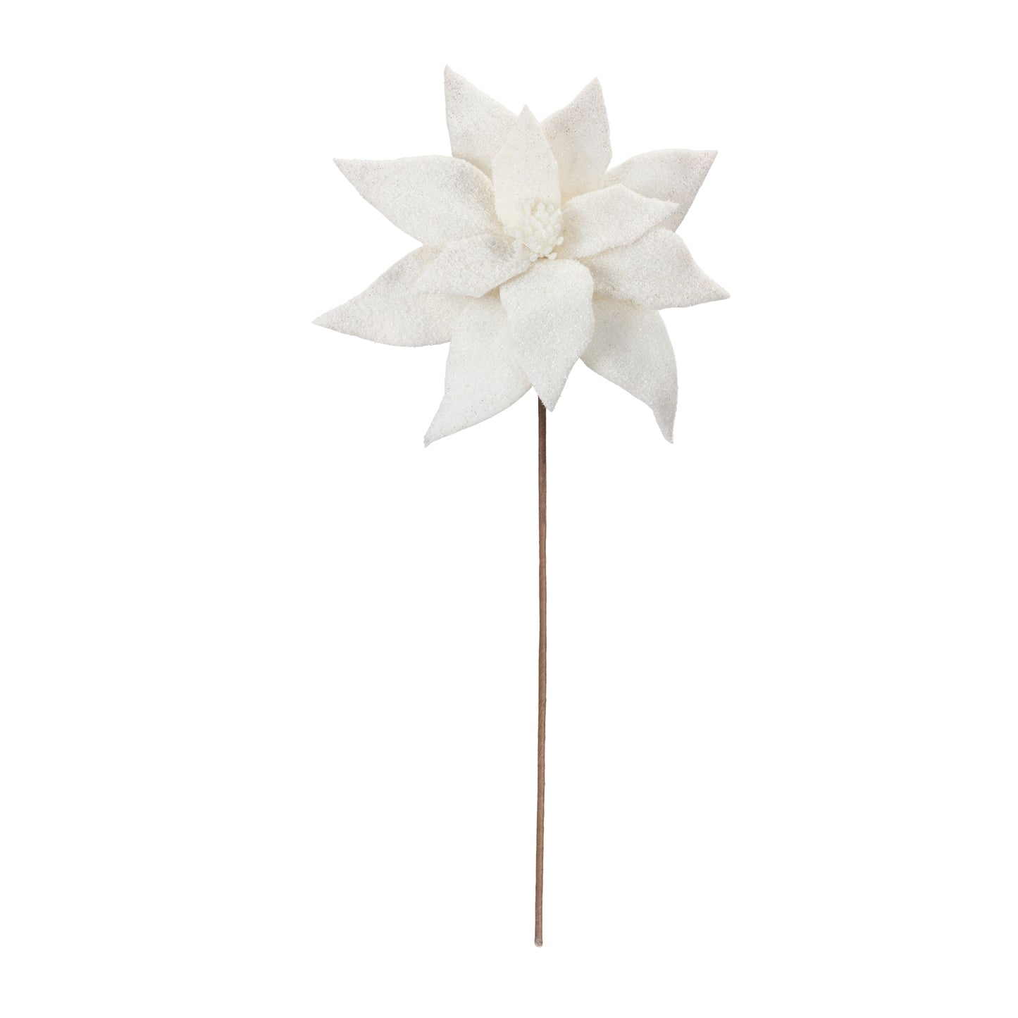 Glittered Poinsettia Stem (Set of 6)