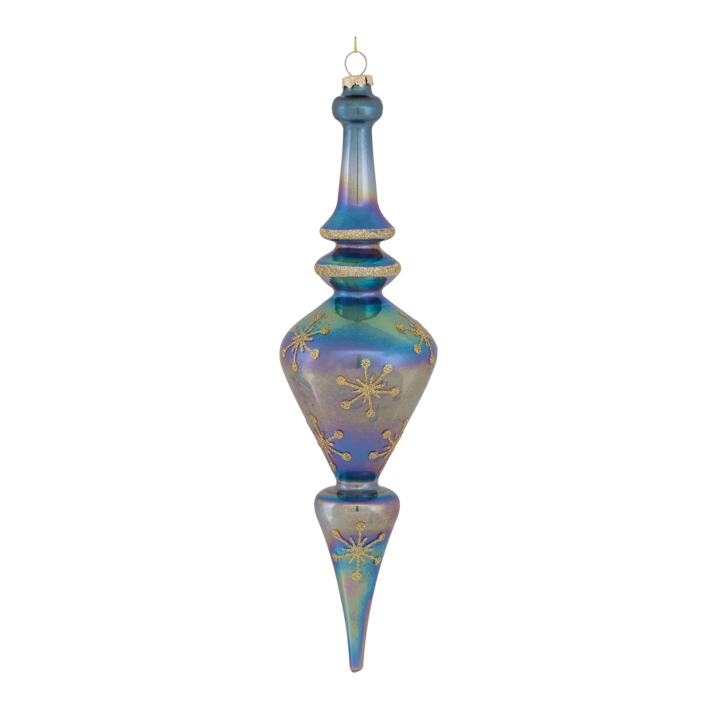 Irredescent Glass Finial Drop Ornament (Set of 6)