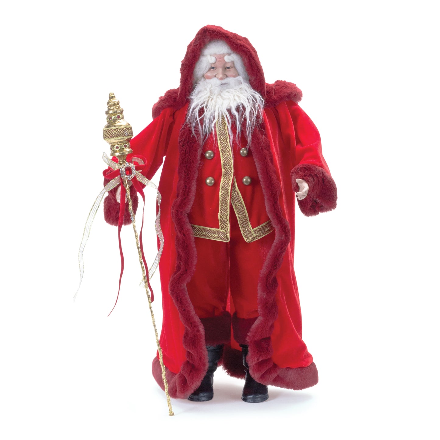 Jeweled Staff Santa 23"H