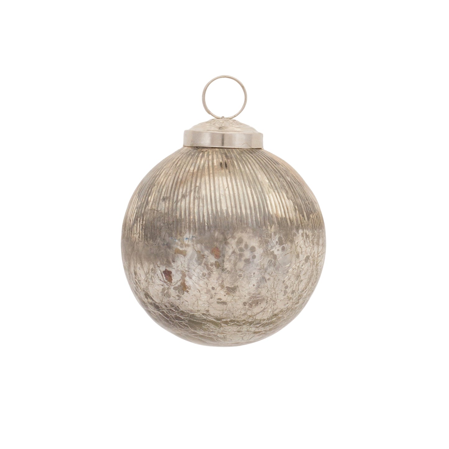 Distressed Crackle Glass Ball Ornament (Set of 12)