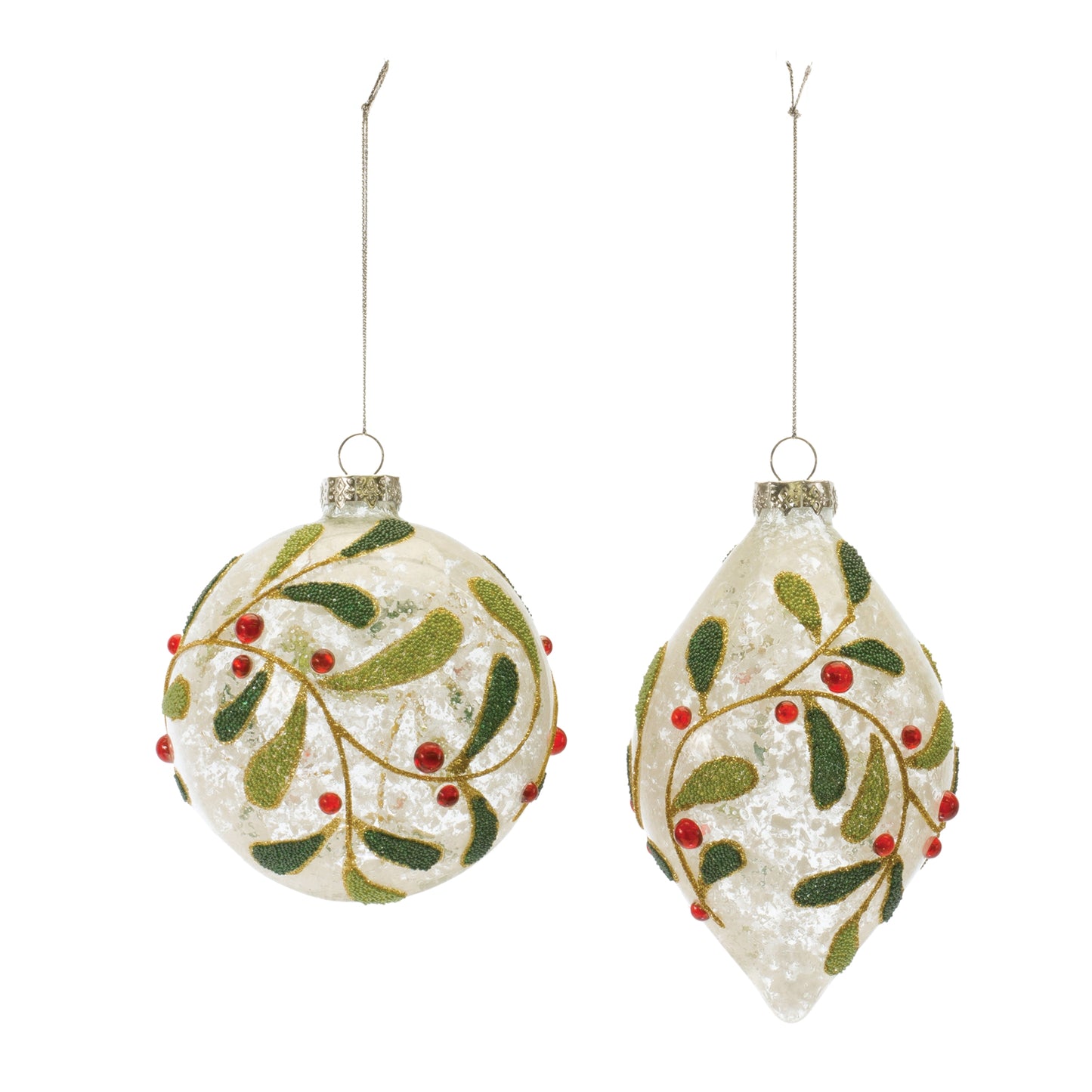 Beaded Glass Mistletoe Ornament (Set of 6)