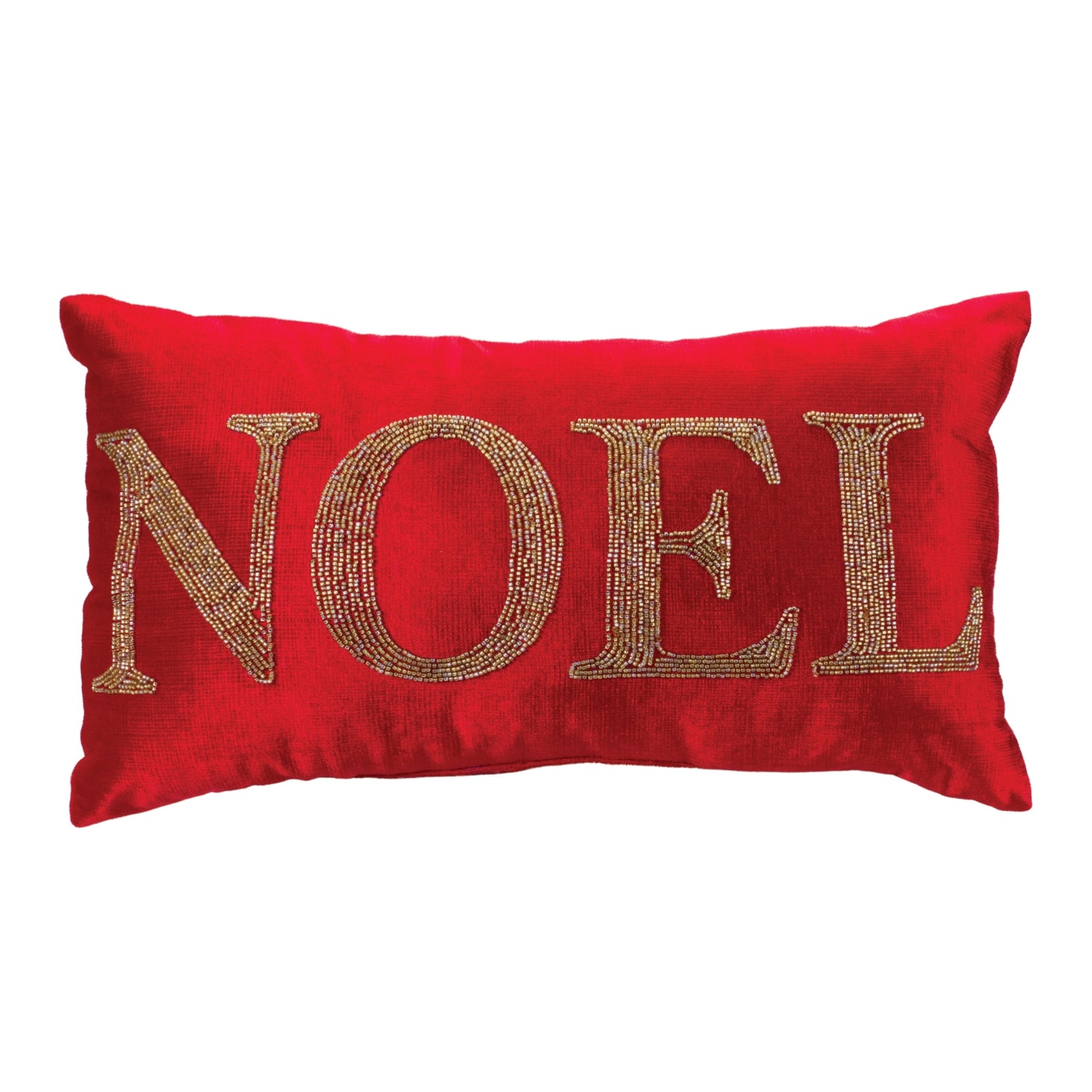 Beaded Joy and Noel Holiday Pillow (Set of 2)