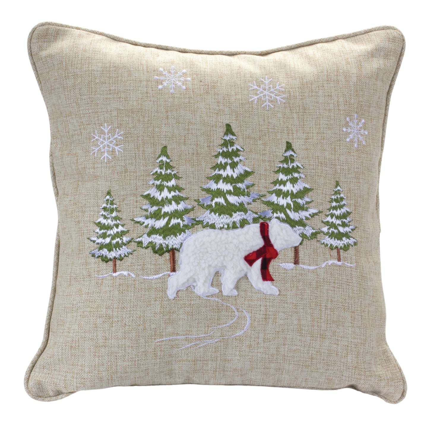 Polar Bear Forest Pillow 17"SQ