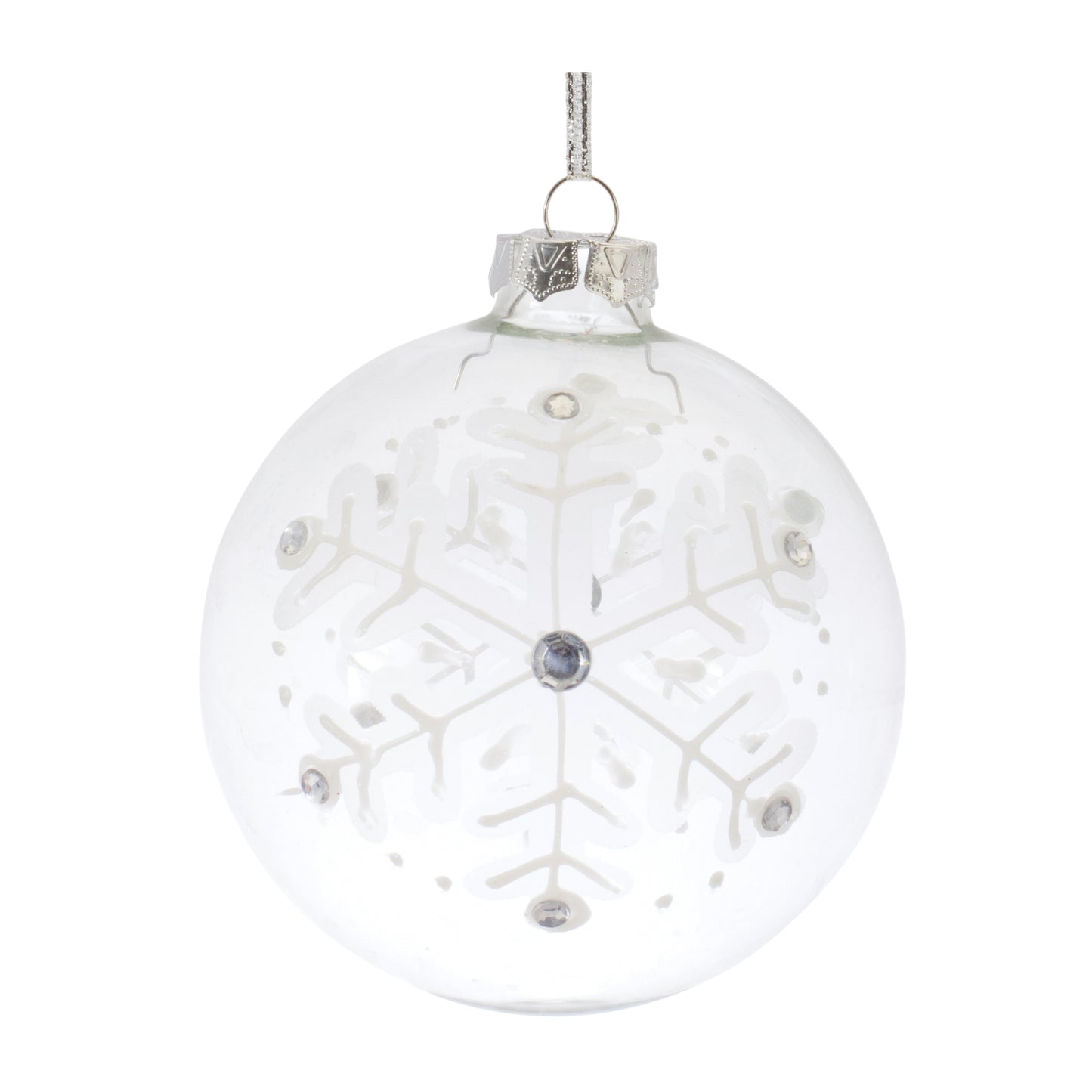 Glass Snowflake Ball Ornament (Set of 6)