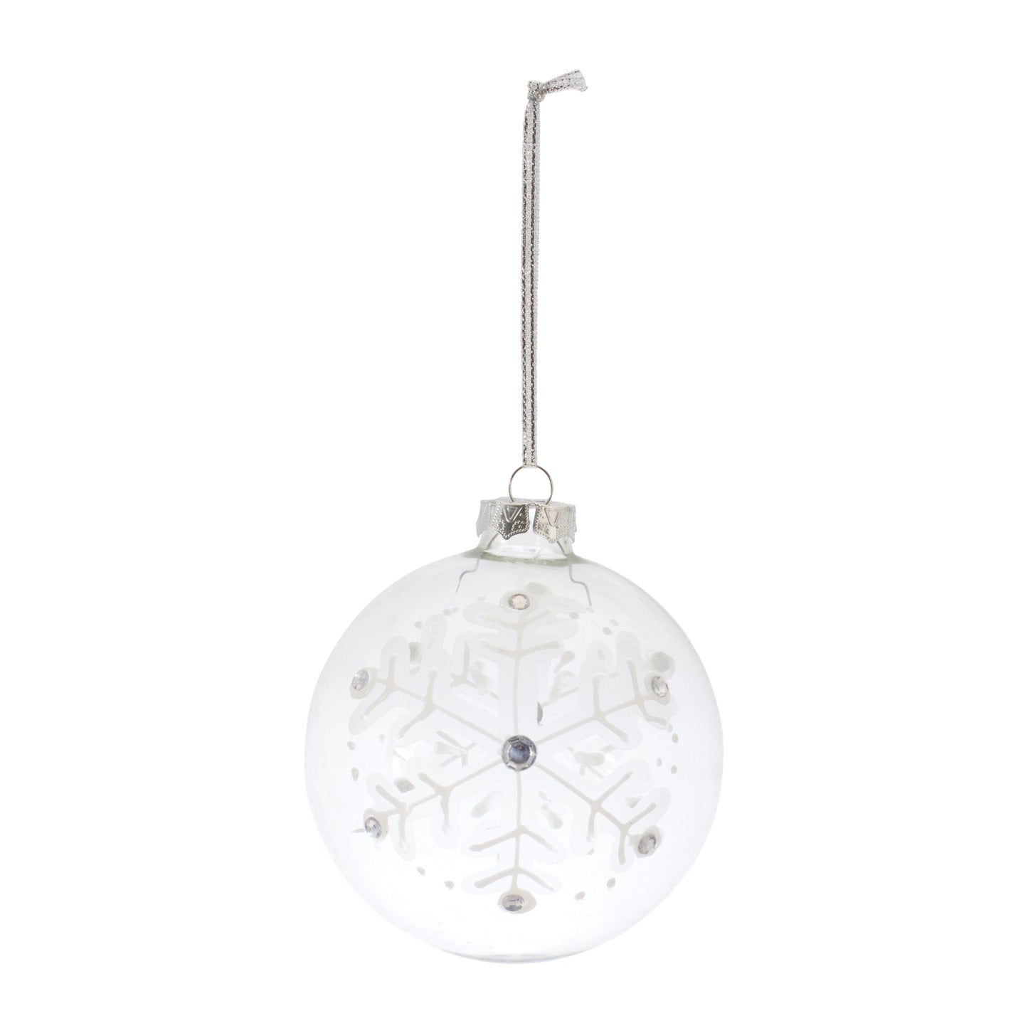 Glass Snowflake Ball Ornament (Set of 6)