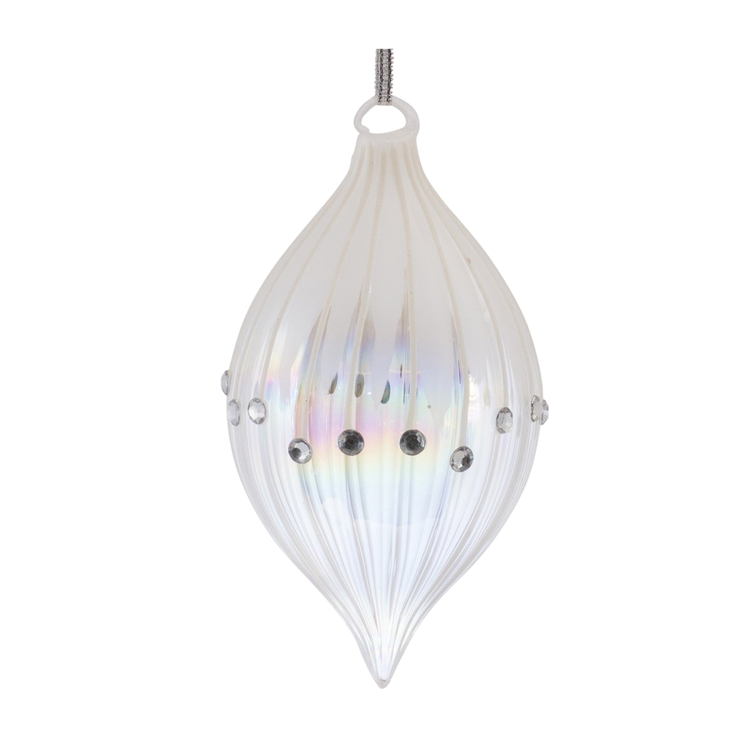 Irredescent Jeweled Glass Ornament (Set of 6)