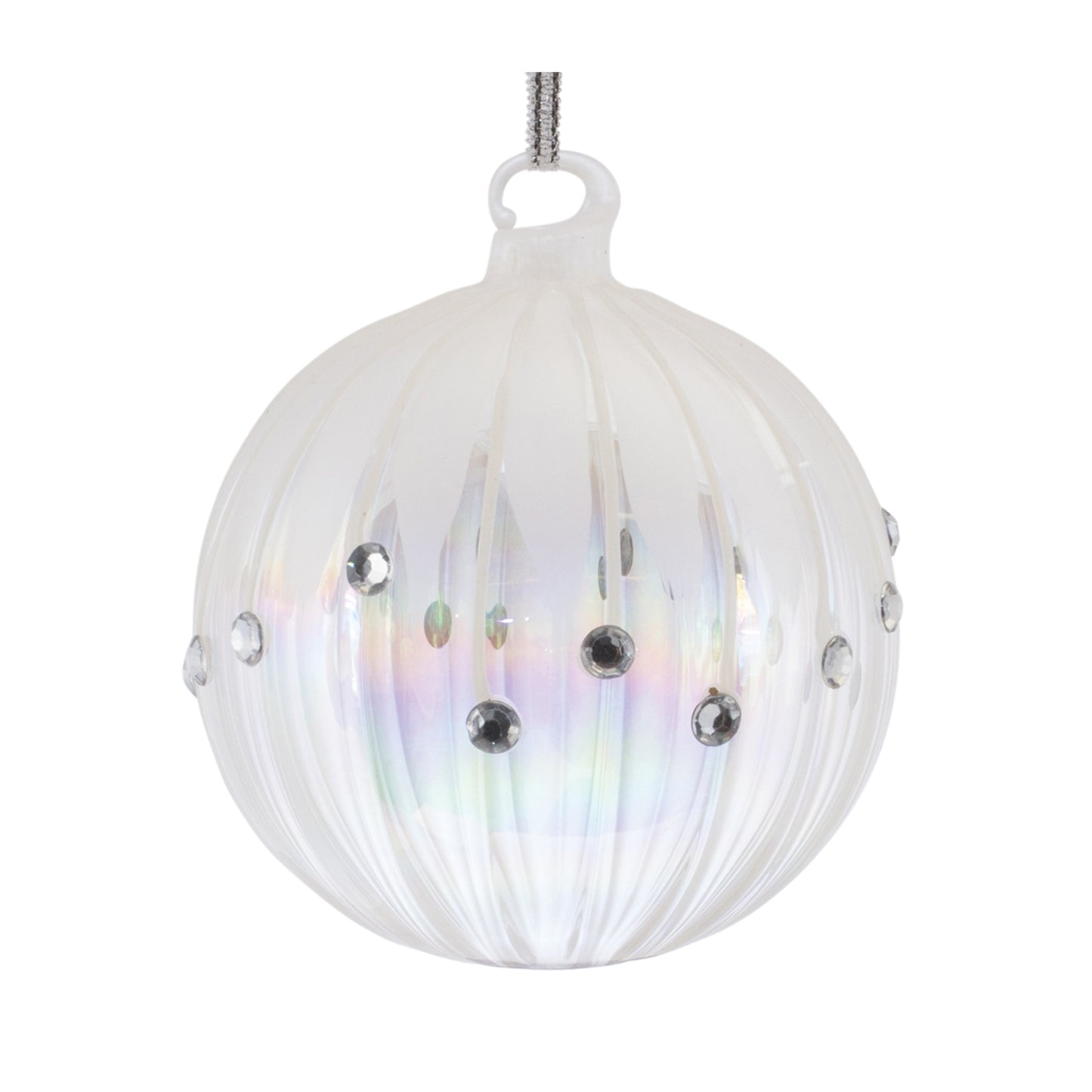 Irredescent Jeweled Glass Ornament (Set of 6)