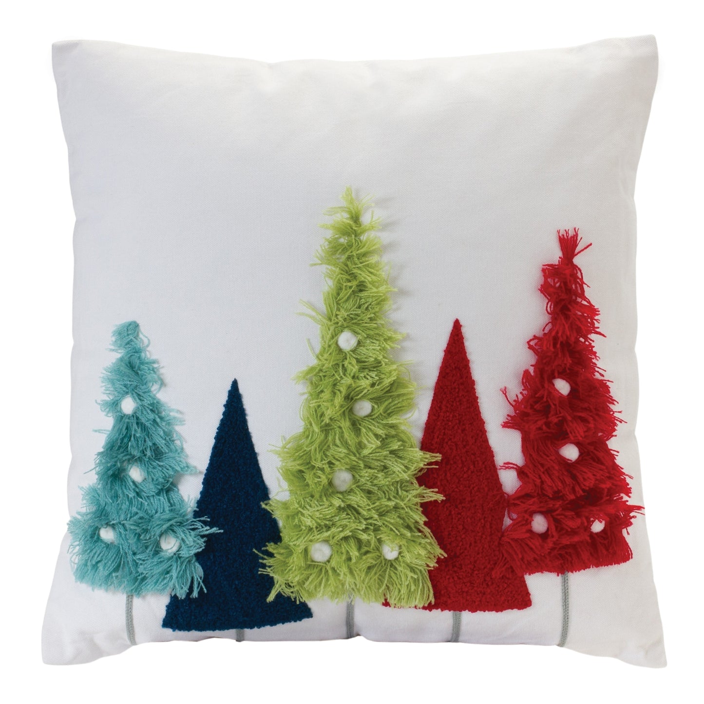 Colorful Tree Holiday Pillow 15.5"SQ