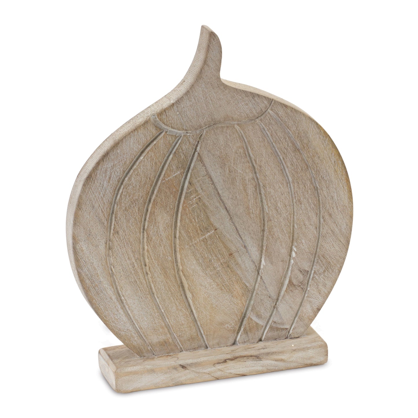 Wood Carved Pumpkin Décor (Set of 2)