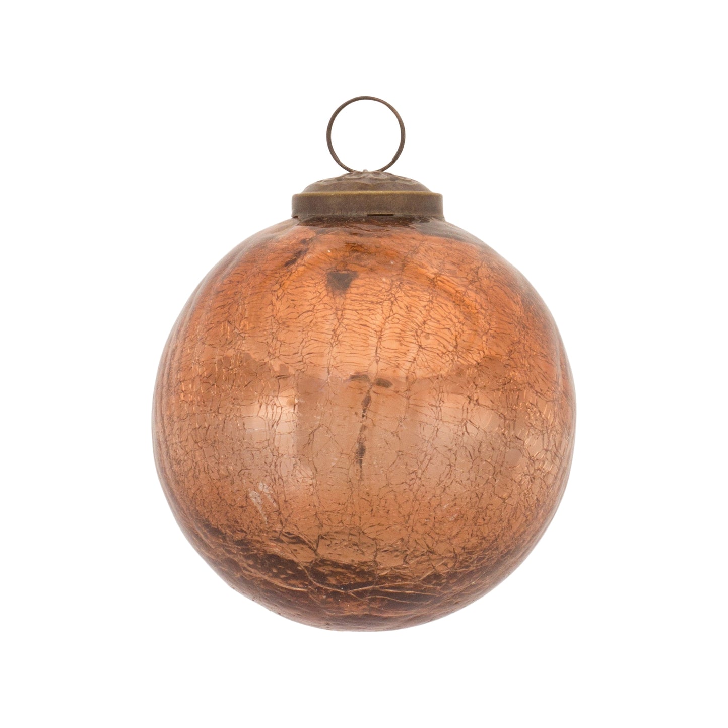 Copper Crackle Glass Ornament (Set of 6)
