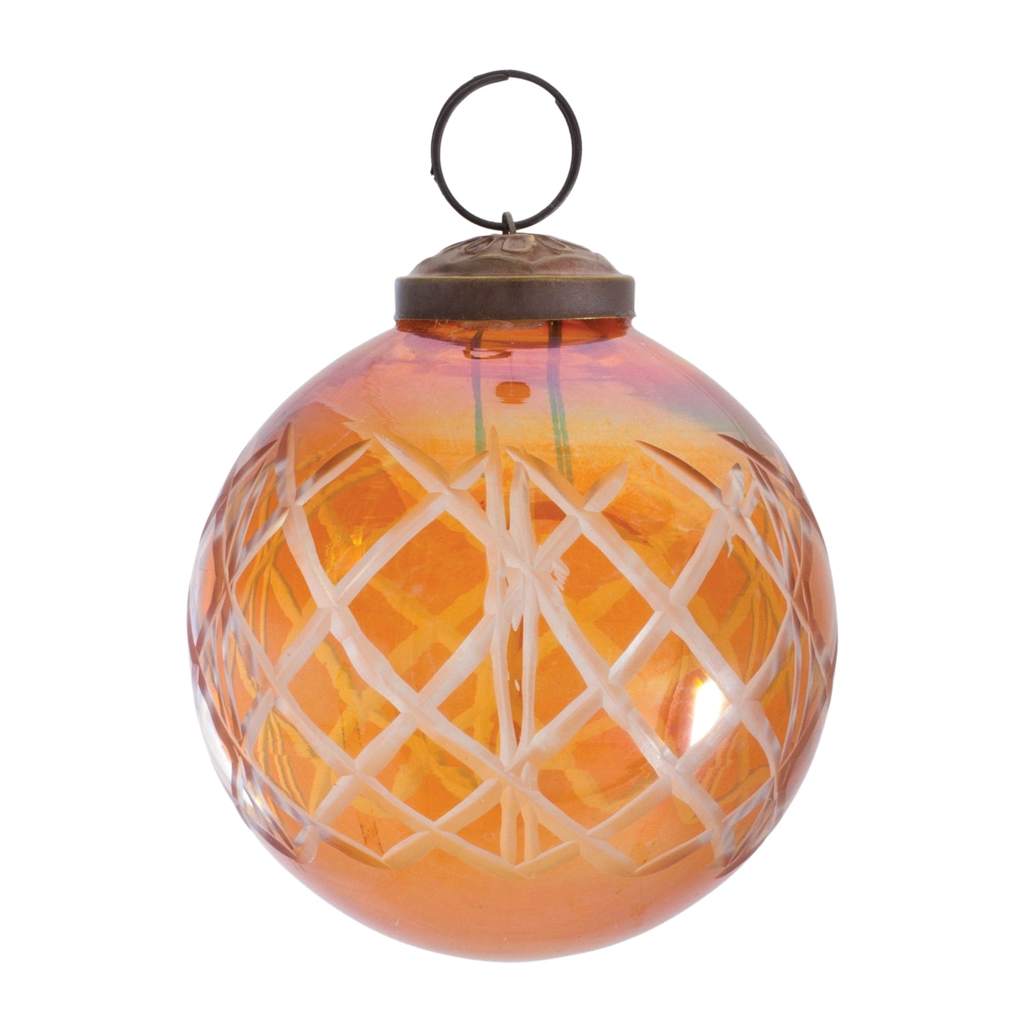 Etched Glass Ball Ornament (Set of 12)