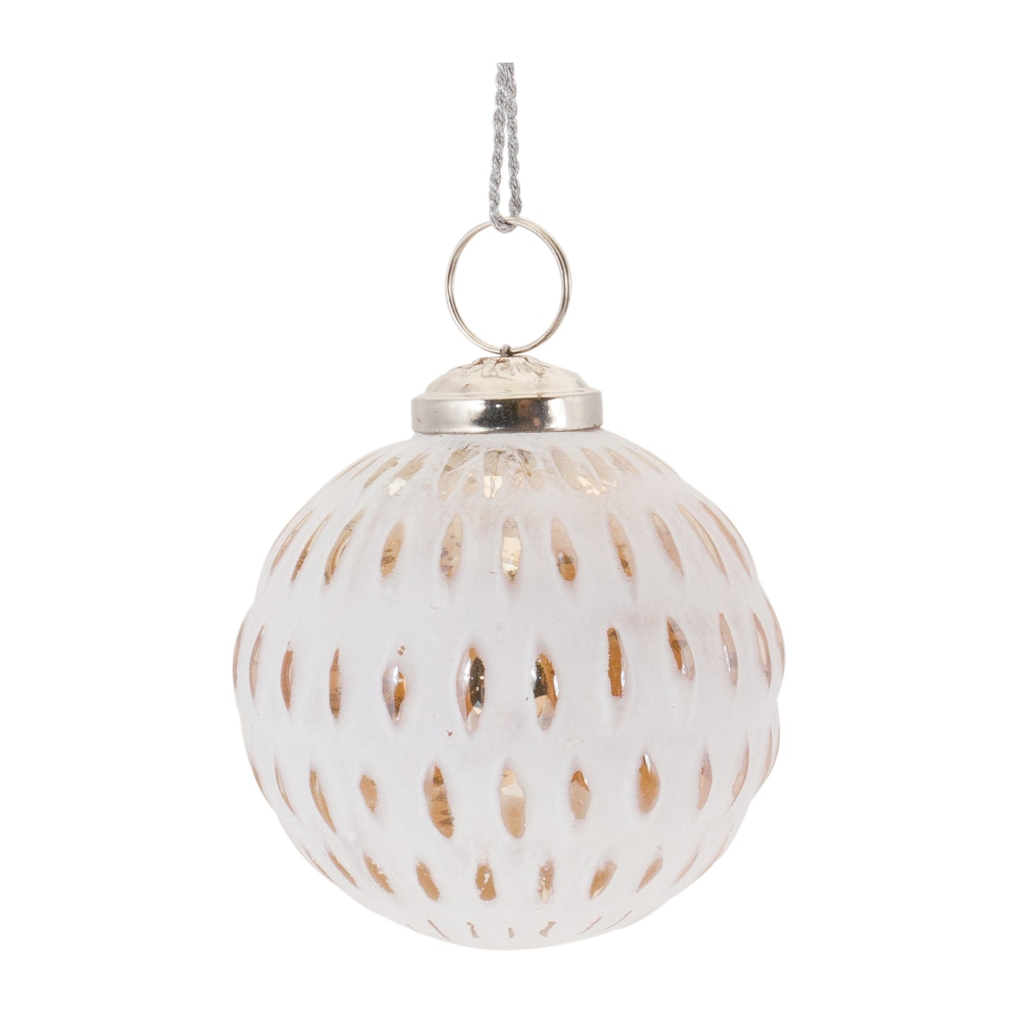 White Washed Glass Ornament (Set of 6)