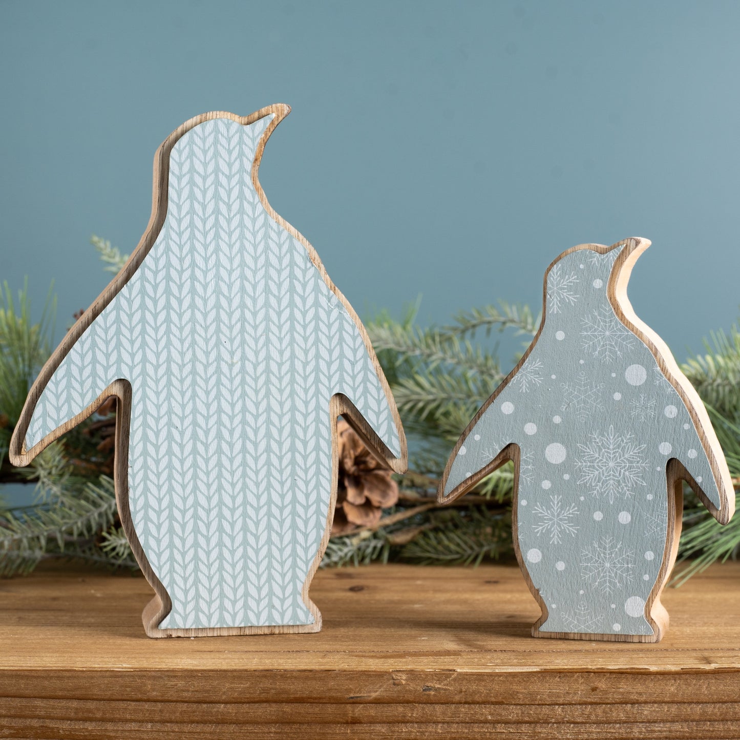 Wood Penguin Décor (Set of 2)