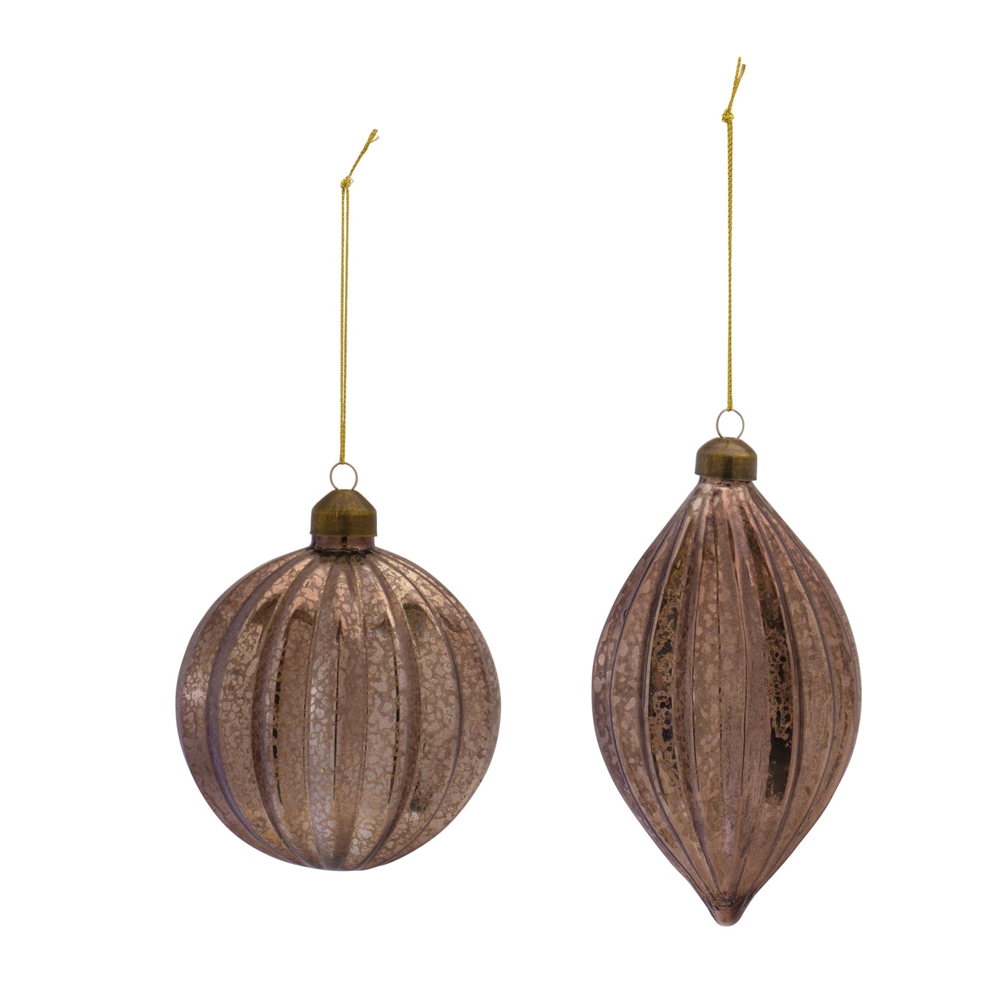 Ribbed Mercury Glass Ornament (Set of 6)