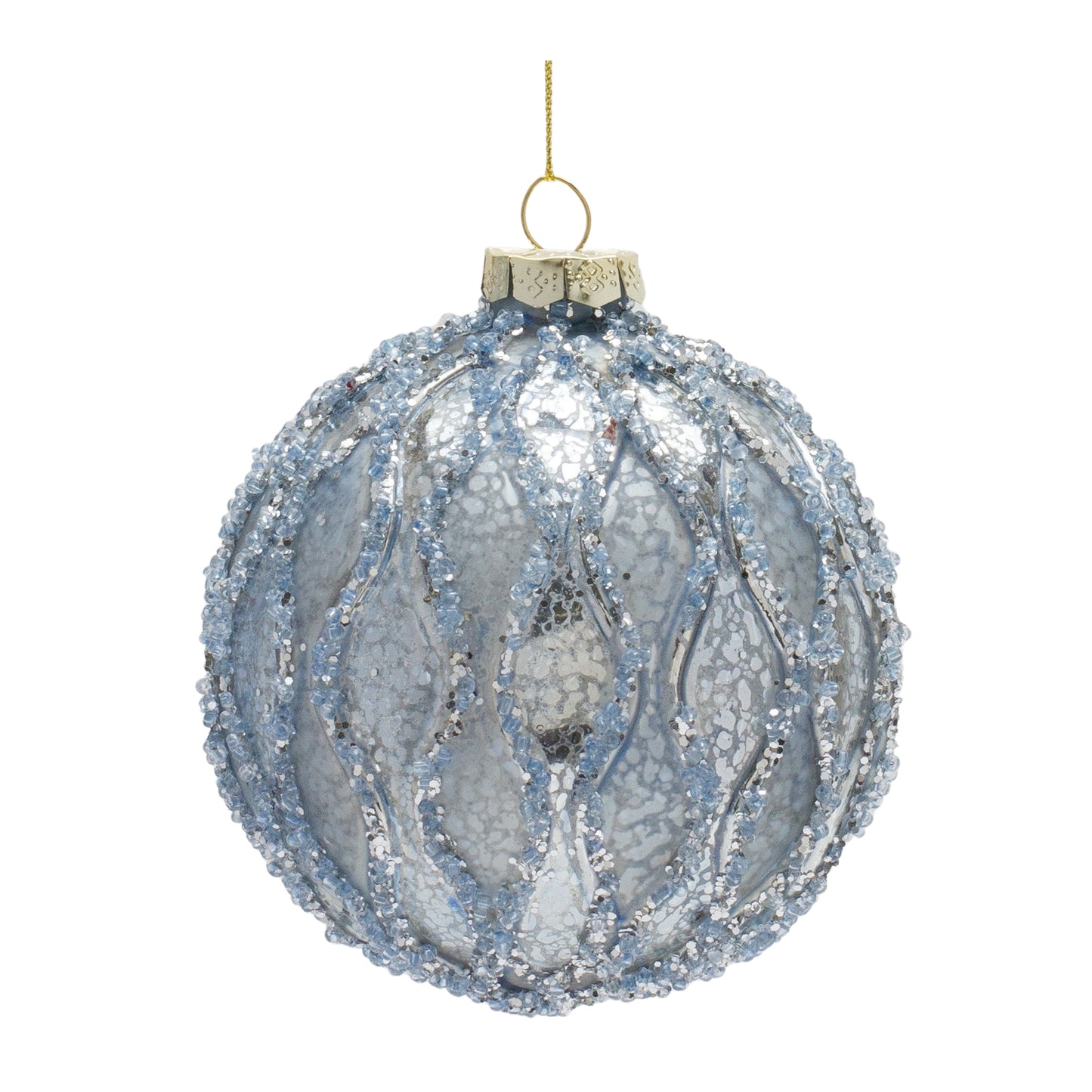 Beaded Mercury Glass Ball Ornament (Set of 6)