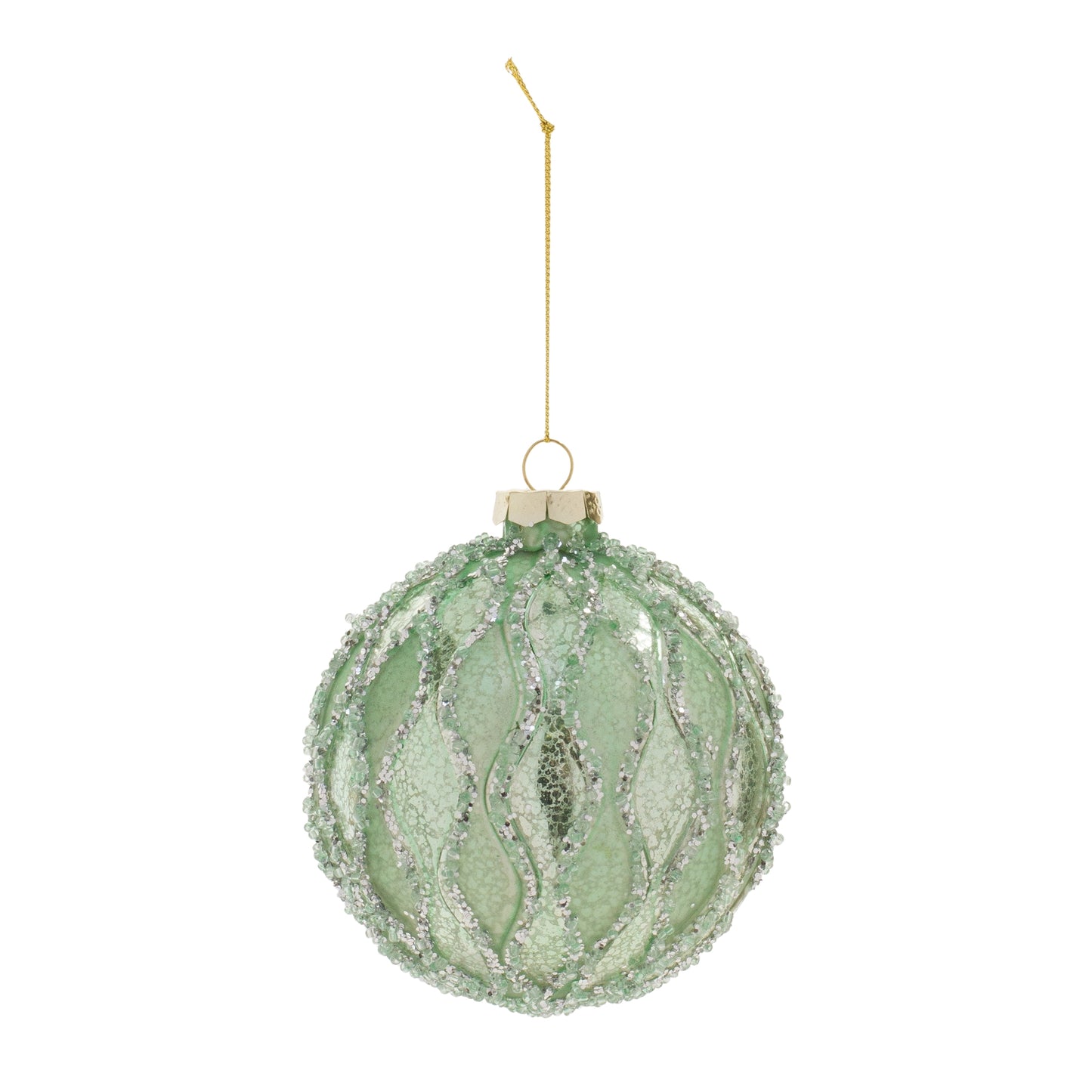 Beaded Mercury Glass Ball Ornament (Set of 6)