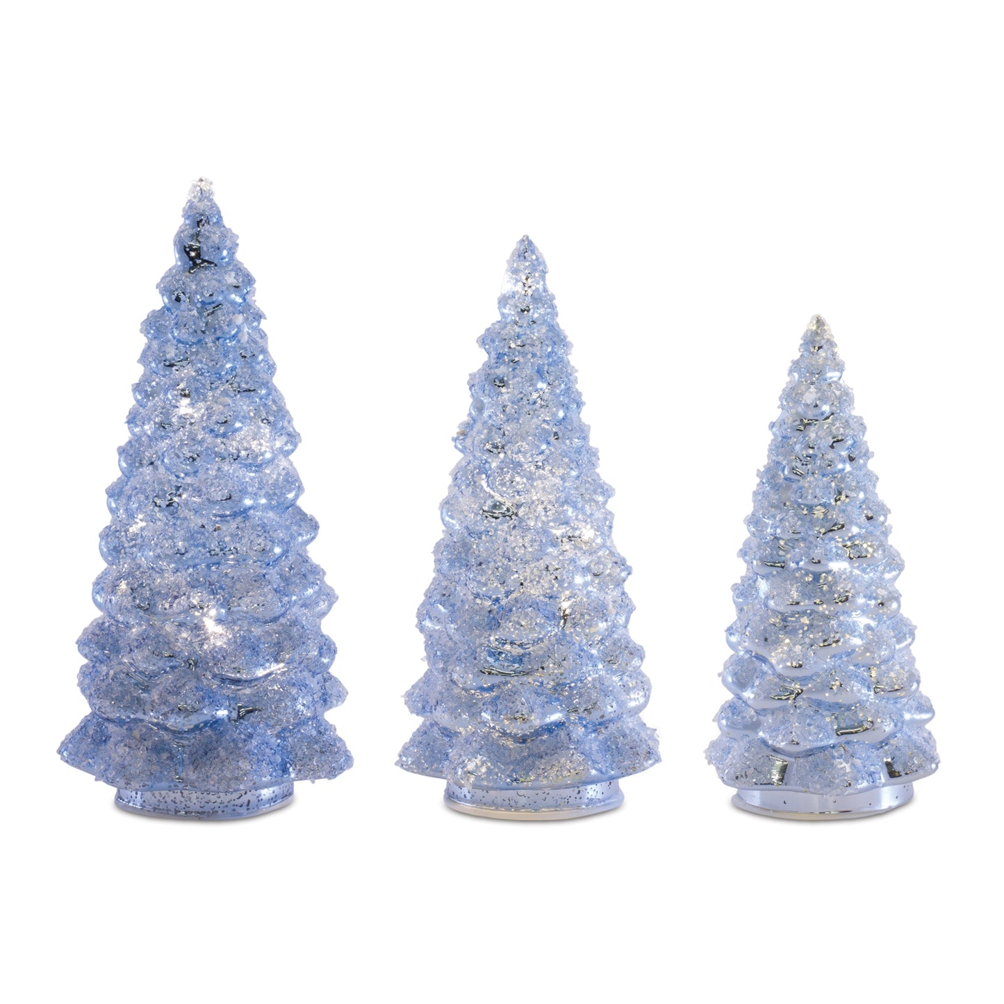 LED Frosted Glass Tree Decor (Set of 3)