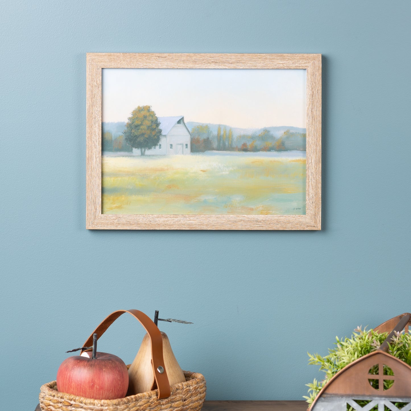 Framed Farm Landscape Print 15.75"L