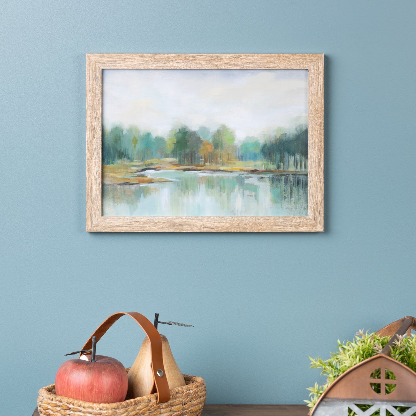 Framed Lake Landscape Print 15.75"L