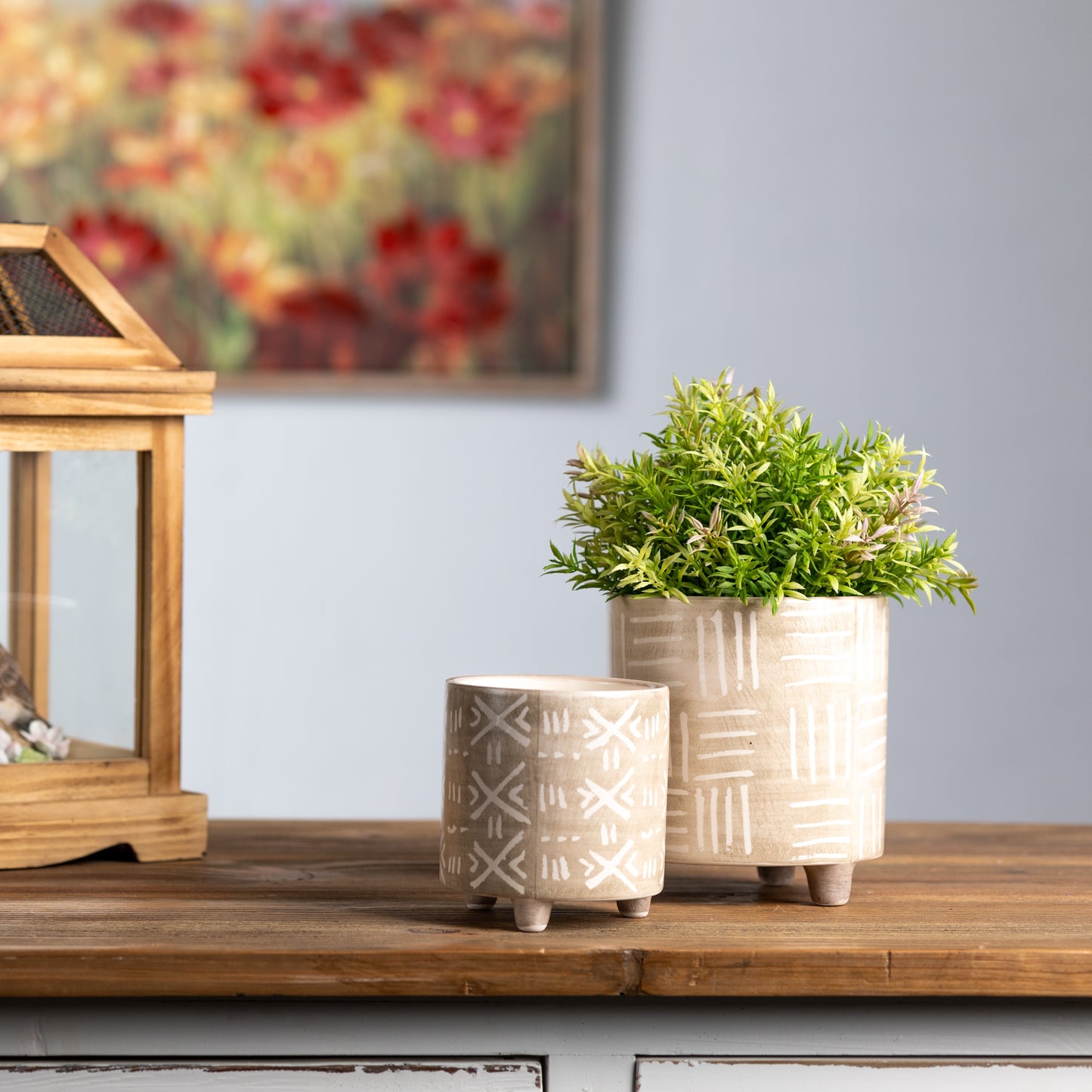 Footed Stone Planter (Set of 2)