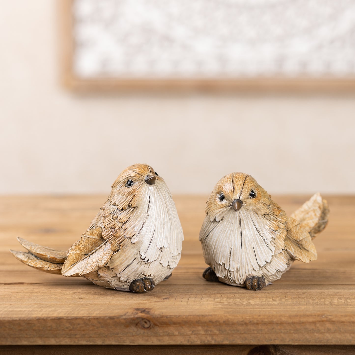 Carved Leaf Bird Figurine (Set of 2)