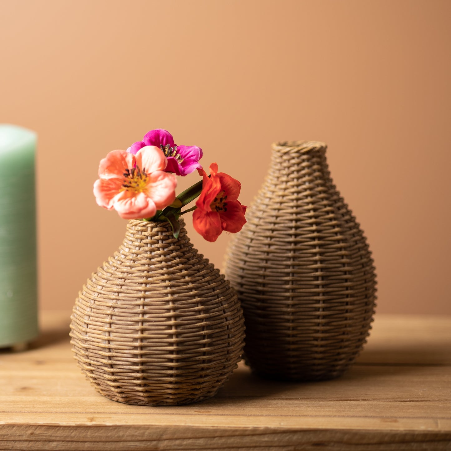 Wicker Design Vase (Set of 2)