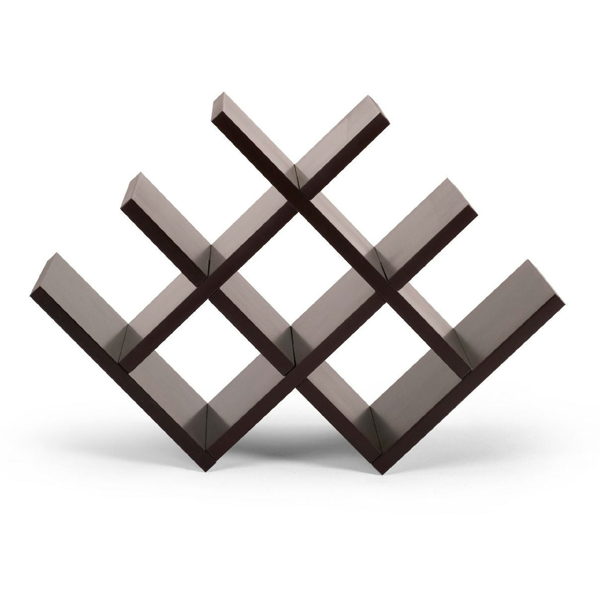 8-Bottle Mariposa Wine Rack Modern Design Dark Brown Finish