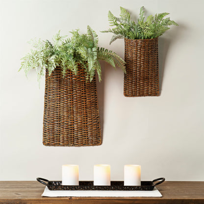 Woven Rattan Wall Basket (Set of 2)