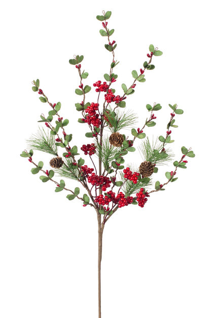 Winter Pine and Boxwood Berry Spray (Set of 8)