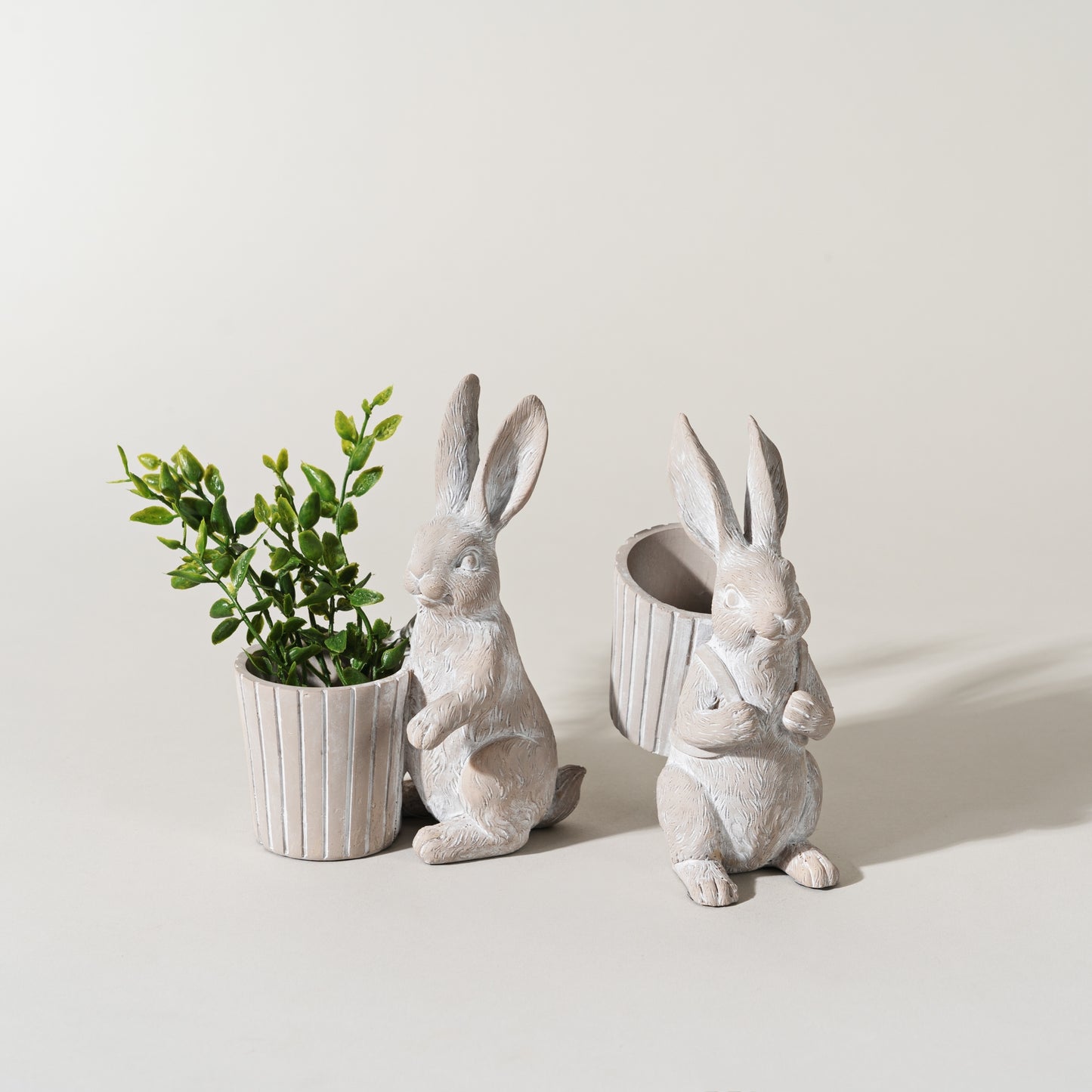 Standing Garden Rabbit with Pot Planter (Set of 2)